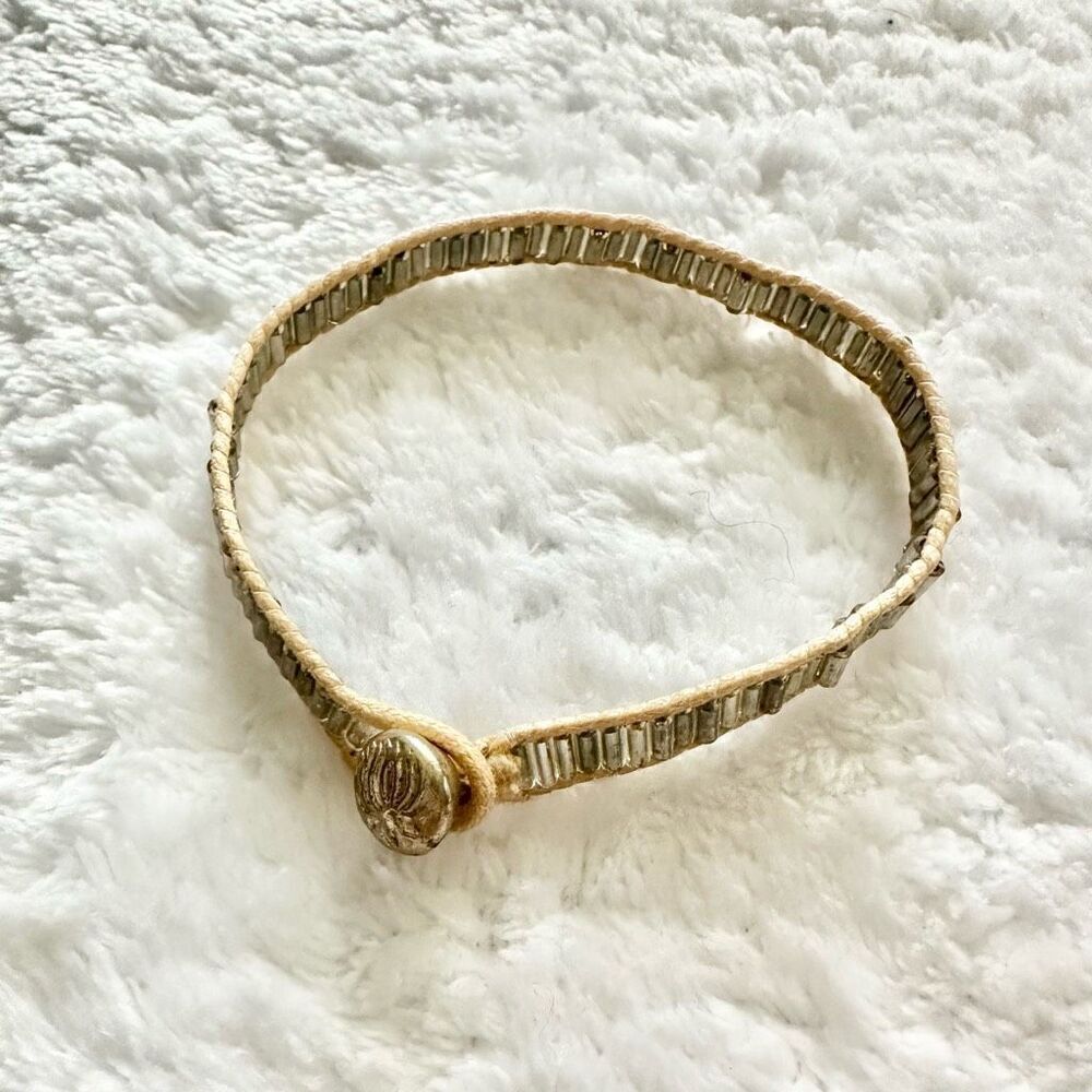 Silver bead boho friendship bracelet